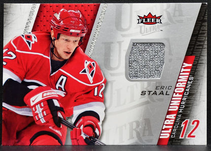 2009-10 Fleer Ultra Uniformity Eric Staal UU-ES Carolina Hurricanes Jersey 0158