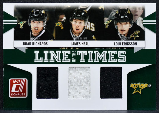 2010-11 Donruss Line of the Times Richards/Neal/Eriksson Stars Jersey 4619
