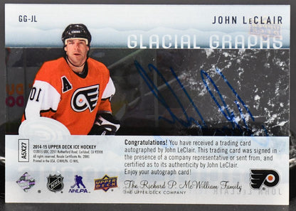 2014-15 UD Ice Glacial Graphs John LeClair GG-JL Auto