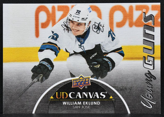 2021-22 Upper Deck Series 2 UD Canvas Young Guns Black William Eklund RC 7756