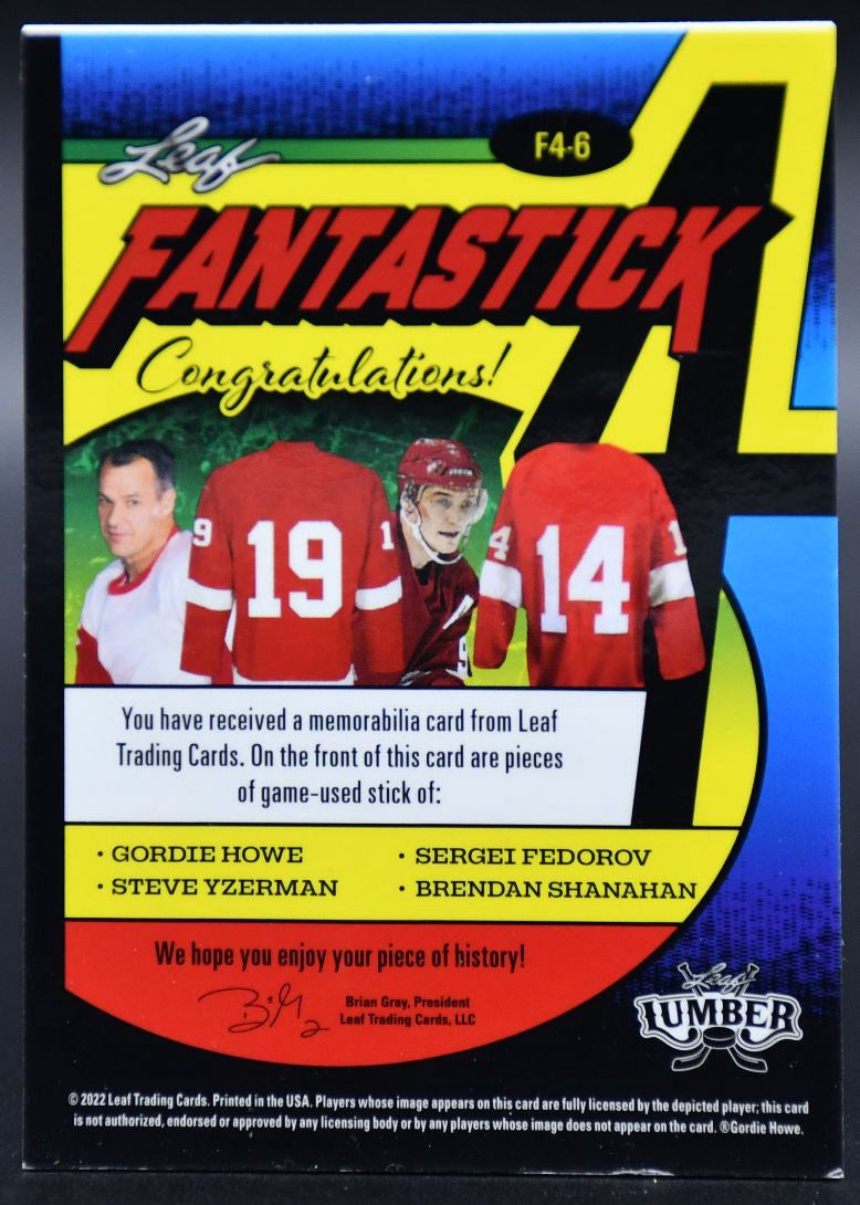 2022-23 Leaf Howe/Yzerman/Fedorov/Shanahan/Datsyuk/Zetterberg/Ullman /20 Stick