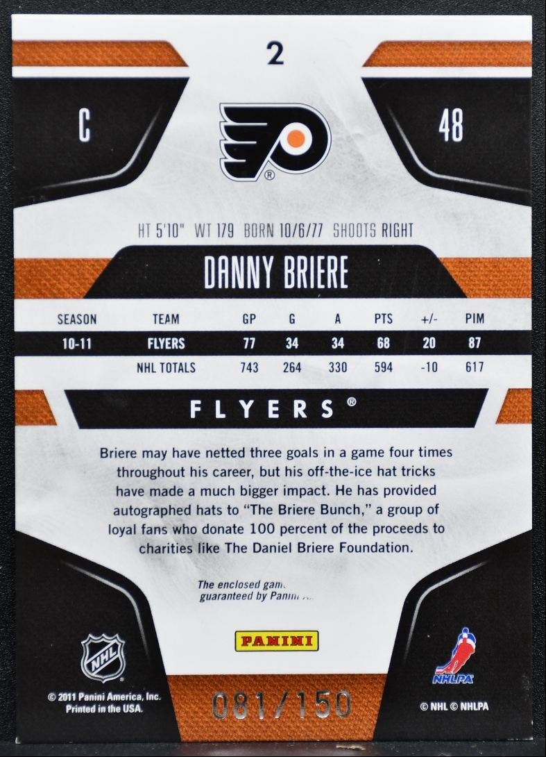 2011-12 Panini Certified Jersey Mirror Red Danny Briere /150 Jersey 1817