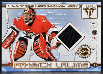 2002-03 Pacific Private Stock Titanium DoubleSided Alfredsson/Lalime Jersey 6168