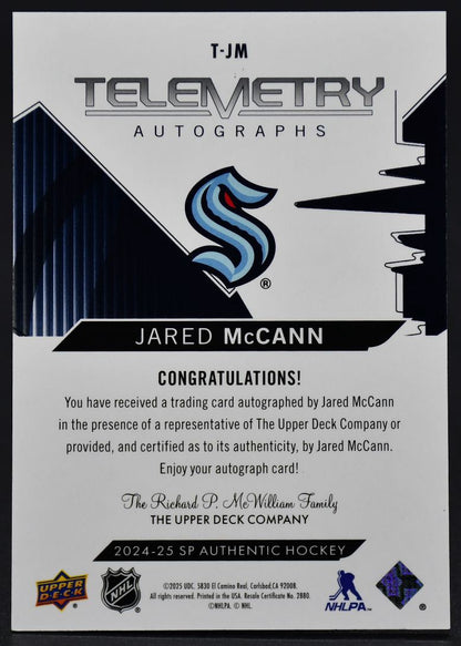 2024-25 SP Authentic Jared McCann T-JM Seattle Kraken Auto