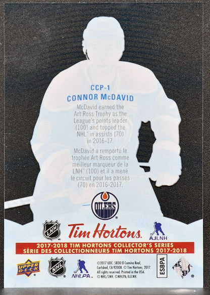 2017-18 UD Tim Hortons Phenoms Clear Cut Connor McDavid CCP-1 Edmonton Oilers 5227