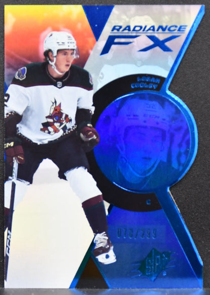 2023-24 SPx Radiance FX Blue Logan Cooley RFX-93 Arizona Coyotes 070/299 8489