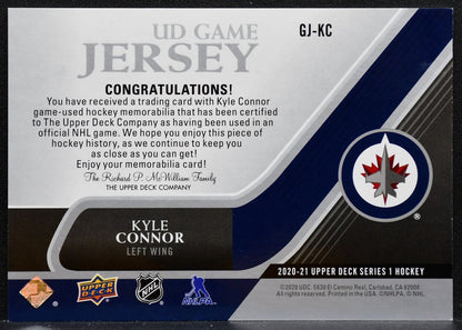 2020-21 Upper Deck Series 1 UD Game Jersey Kyle Connor GJ-KC Jets Jersey 8849