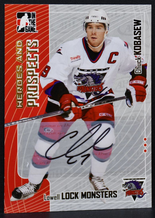 2005-06 ITG Heroes and Prospects Kobasew A-CK Lowell Lock Monsters Auto 9055