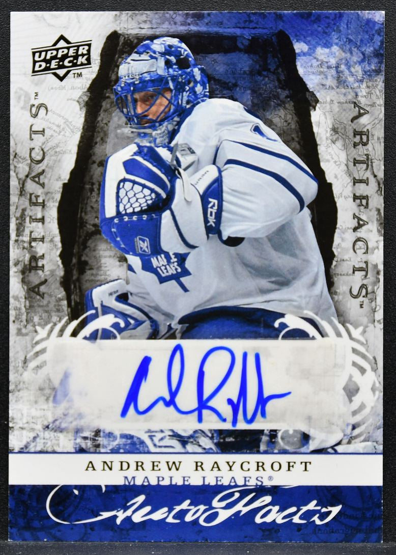 2008-09 Upper Deck Artifacts Auto-Facts Andrew Raycroft Maple Leafs Auto 1795