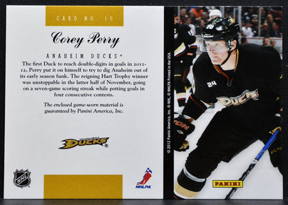 2011-12 Panini Elite Materials Corey Perry 10 Anaheim Ducks Jersey 9884