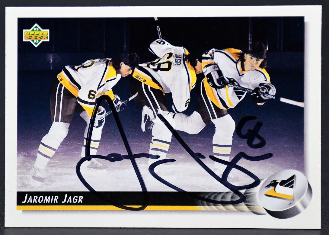 1992-93 UD Base Autographed Jaromir Jagr 28 Auto