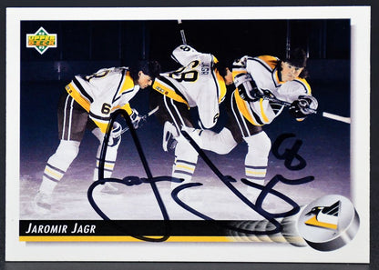 1992-93 UD Base Autographed Jaromir Jagr 28 Auto