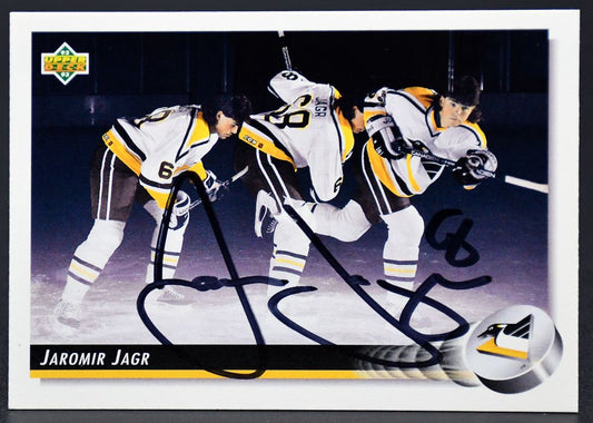 1992-93 UD Base Autographed Jaromir Jagr 28 Auto