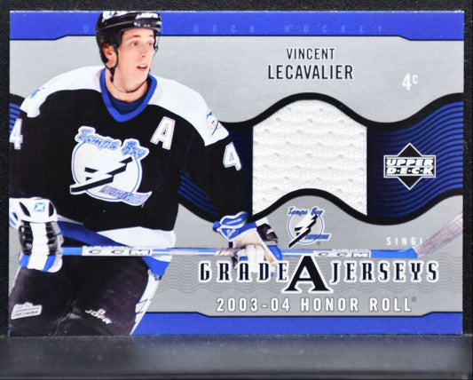 2003-04 UD Honor Roll Grade A Jerseys Vincent Lecavalier Lightning Jersey 1724