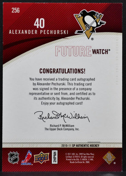 2010-11 SP Authentic Future Watch Auto Pechurski Penguins RC Auto 953/999 7486