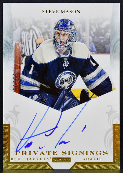 2011-12 Panini Pinnacle Private Signings Steve Mason SM Blue Jackets Auto 9291