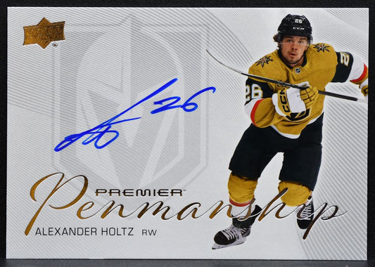 2024-25 UD Premier Penmanship Alexander Holtz PEN-AH Golden Knights Auto 8150