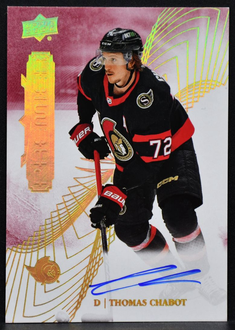 2022-23 UD Premier Auto Thomas Chabot 85 Ottawa Senators Auto