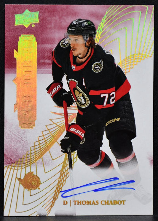 2022-23 UD Premier Auto Thomas Chabot 85 Ottawa Senators Auto