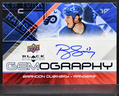 2008-09 Upper Deck Black Diamond Gemography Brandon Dubinsky Rangers Auto 1137