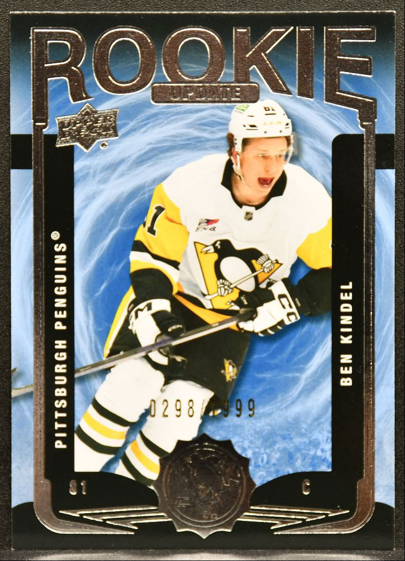 2025-26 UD Extended Series Rookie Update Ben Kindel Penguins RC 0298/1999 9034