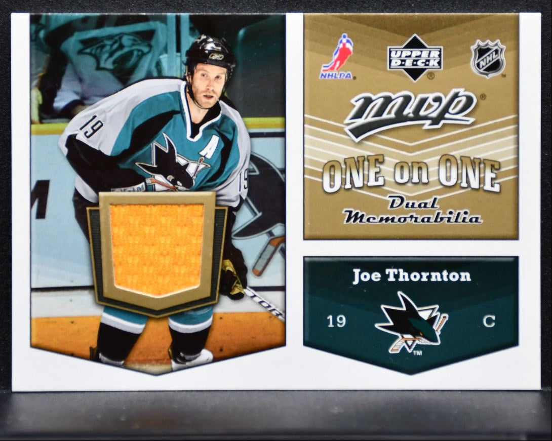 2007-08 UD MVP One on One Dual Memorabilia Thornton/Lindros Jersey 4510