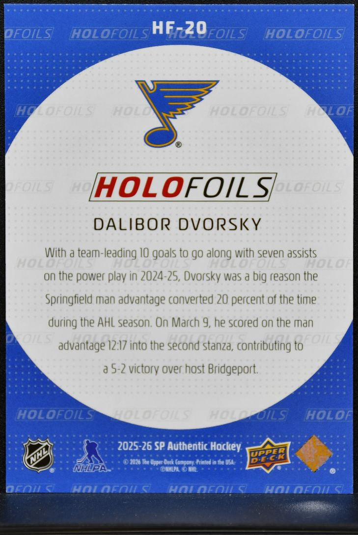 2025-26 SP Authentic Holofoils Dalibor Dvorsky HF-20 St. Louis Blues 9971