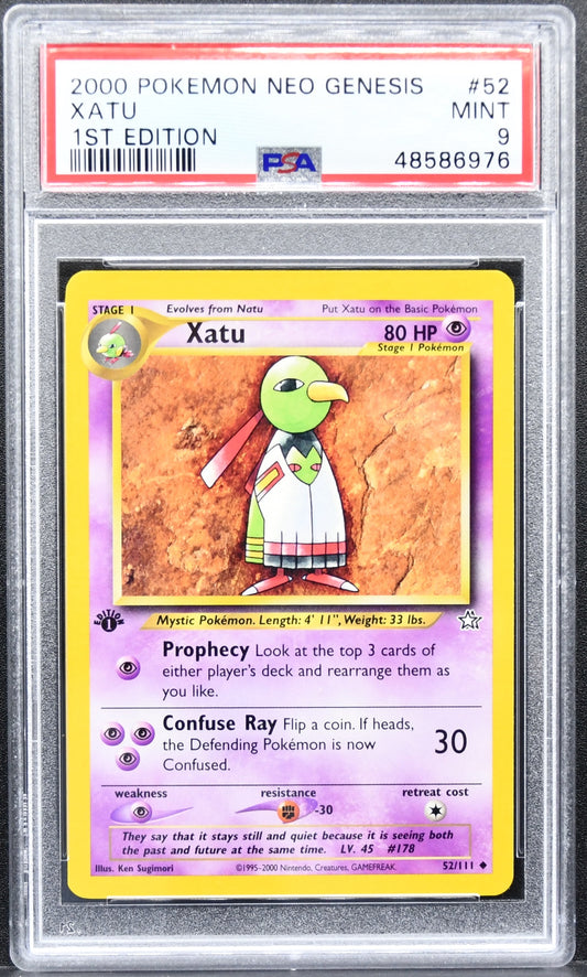 Pokémon Neo Genesis Xatu 52 Uncommon 1st Edition PSA 9 MINT English