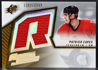 2005-06 SPx Rookie Jersey Patrick Eaves Ottawa Senators RC 1392/1999 Jersey 6052