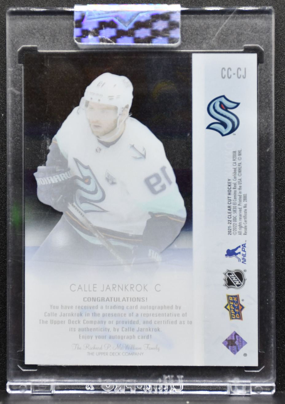 2021-22 UD Clear Cut 2021-22 Base Set Calle Jarnkrok Seattle Kraken Auto 3401