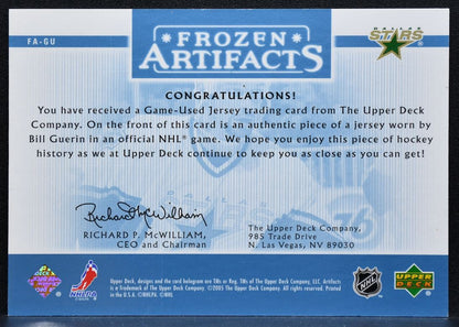2005-06 Upper Deck Artifacts Frozen Bill Guerin FA-GU Stars 134/275 Jersey 4935