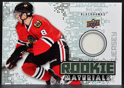 2010-11 UD Series 2 Rookie Materials Nick Leddy RM-NL Blackhawks RC Jersey 5258