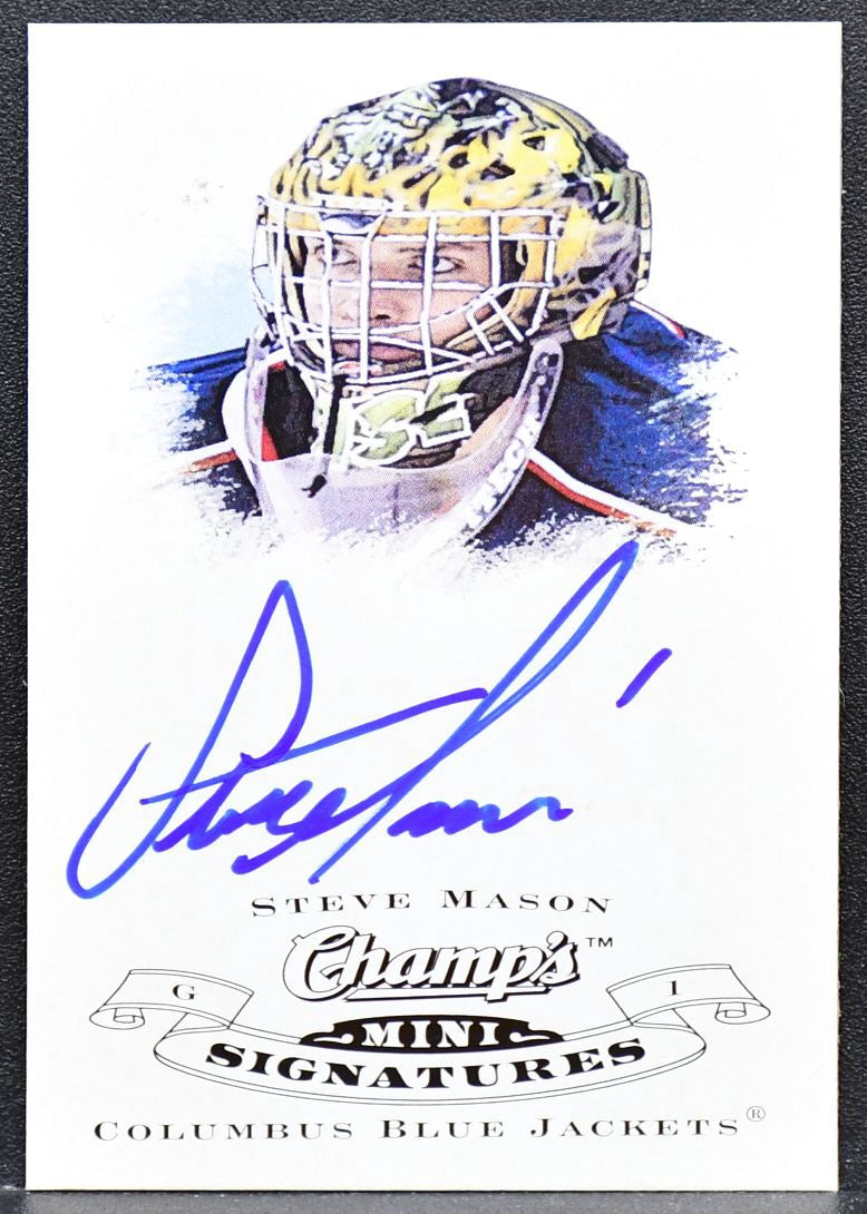 2008-09 UD Champ's Mini Signatures Steve Mason CS-SM Blue Jackets Auto 9086