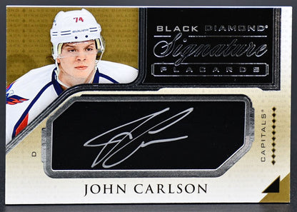 2015-16 UD Black Diamond Signature Placards John Carlson SP-JC Auto