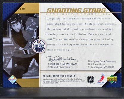 2005-06 Upper Deck Shooting Stars Michael Peca S-MP Edmonton Oilers Jersey 1939