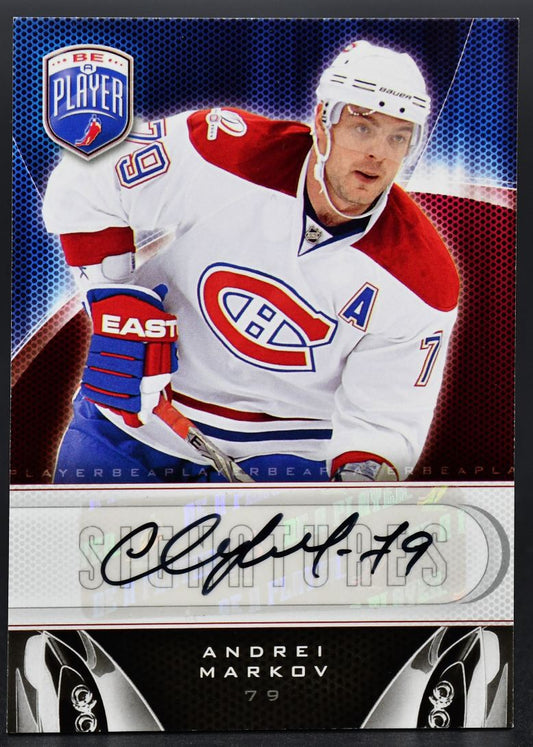 Carte autographiée Andrei Markov S-AM des Canadiens de Montréal, collection « Be A Player » 2009-10 UD
