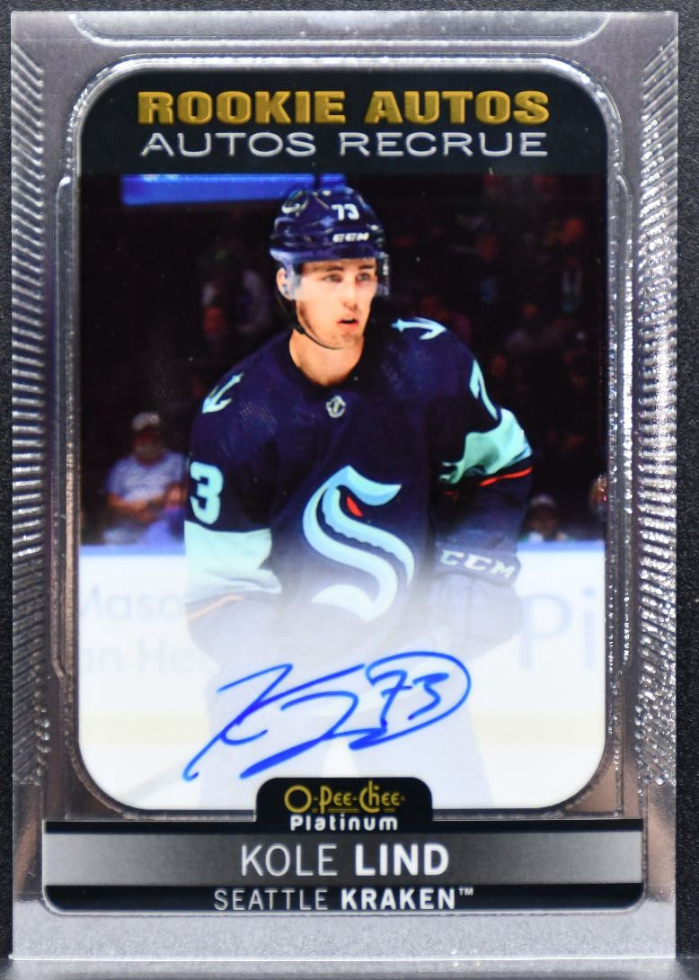 2021-22 O-Pee-Chee Platinum Rookie Autographs Kole Lind RC Auto 3135