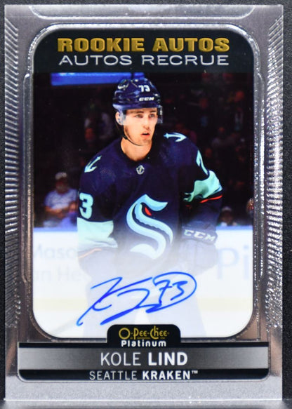 2021-22 O-Pee-Chee Platinum Rookie Autographs Kole Lind RC Auto 3135