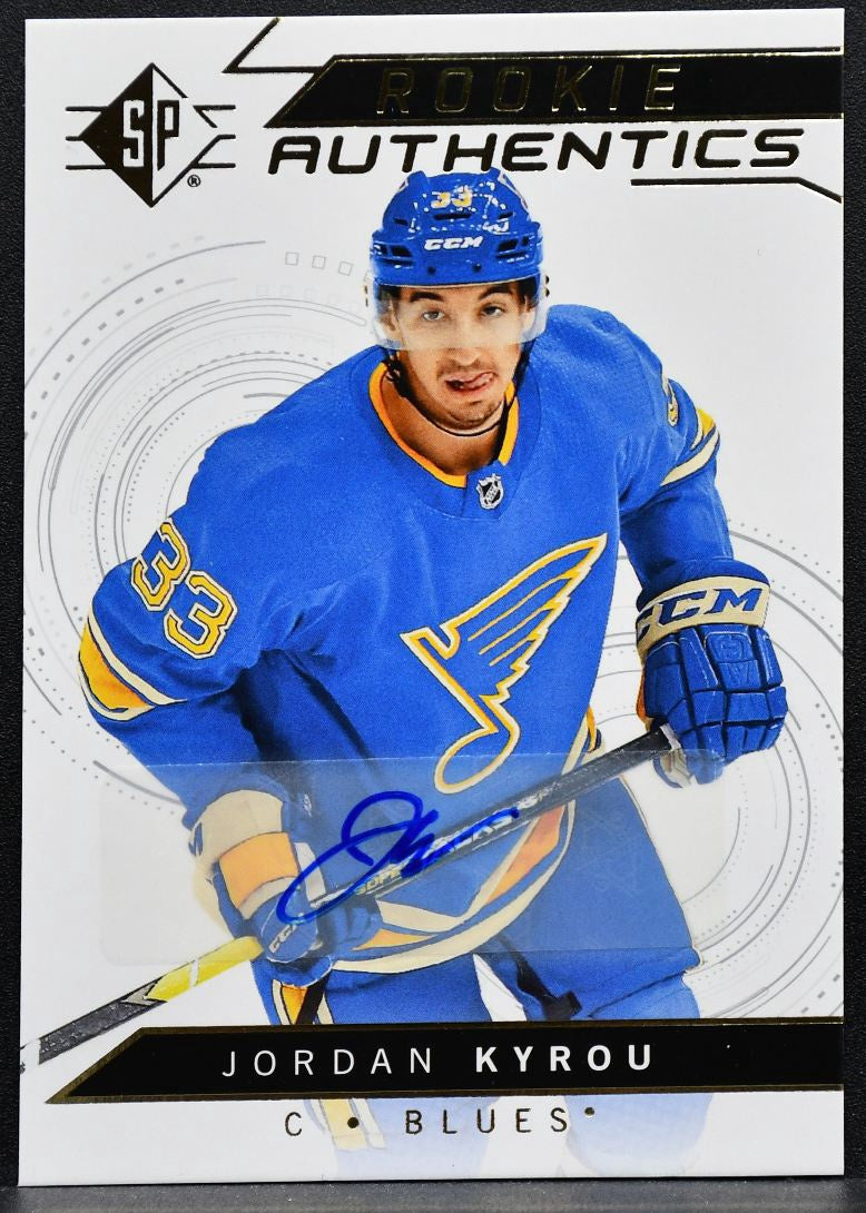 2018-19 SP Rookie Authentics Auto Jordan Kyrou 108 St. Louis Blues RC Auto 7597