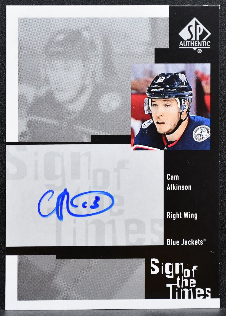 2019-20 SP Authentic Sign of the Times Cam Atkinson RSOTT-CA Jackets Auto 7356