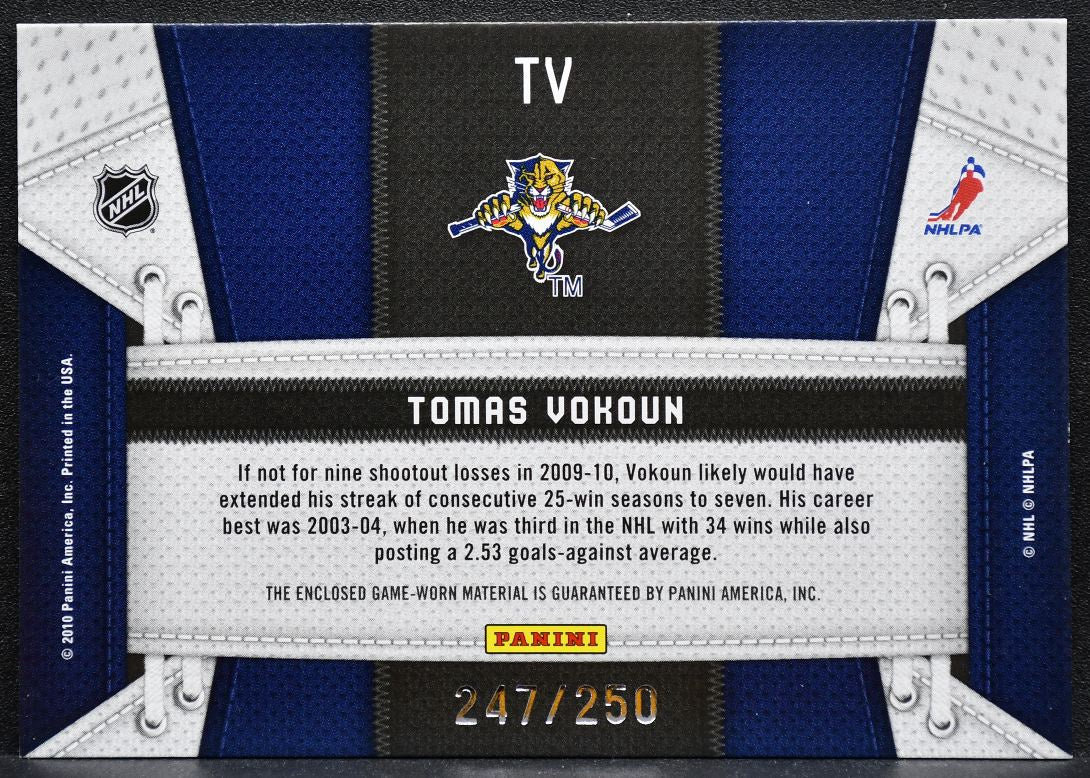 2010-11 Panini Certified Fabric of the Game Tomas Vokoun 247/250 Jersey 2523