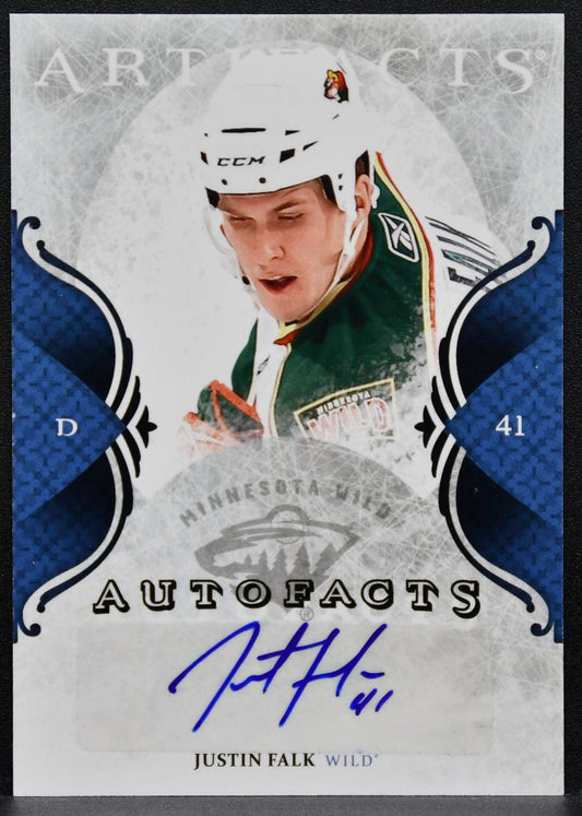 2011-12 Upper Deck Artifacts Autofacts Justin Falk A-JF Minnesota Wild Auto 7125