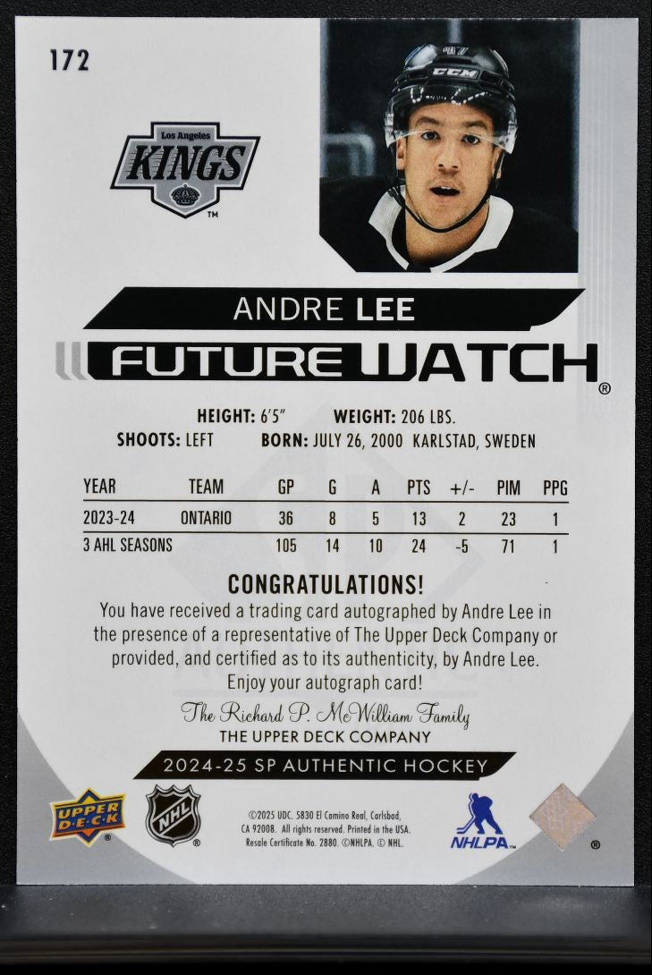 2024-25 SP Authentic Future Watch Auto Andre Lee 172 Kings RC Auto 532/999 2614