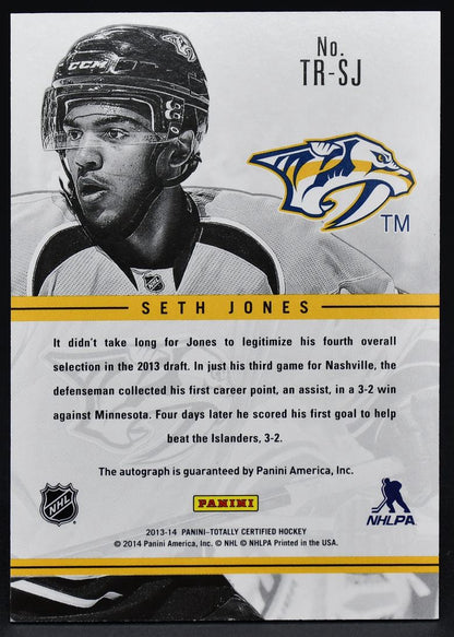 2013-14 Panini Totally Certified Rookie Auto Seth Jones TR-SJ RC Auto