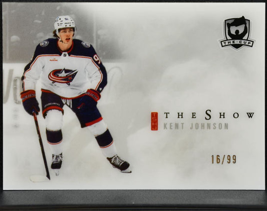 2022-23 UD The Cup The Show Rookies Kent Johnson SW-KJ Blue Jackets RC /99 0663