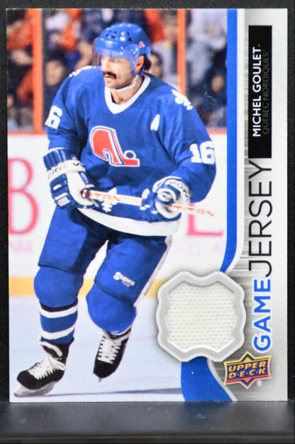 2014-15 UD Series 1 Game Jerseys Michel Goulet Quebec Nordiques Jersey 3186