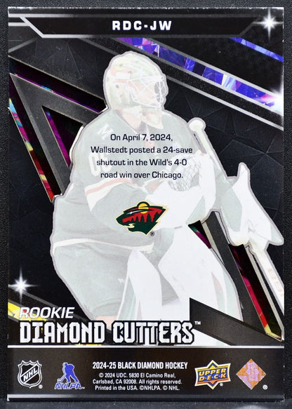2024-25 UD Black Diamond Rookie Cutters Jesper Wallstedt Wild RC 62/99 2997