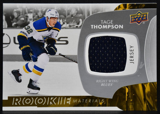 2017-18 UD Series 2 RC Materials Tage Thompson RM-TT St. Louis Blues RC Jersey 4435