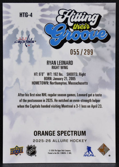 2025-26 UD Allure Hitting Thier Groove Orange Leonard Capitals RC 055/299 5170