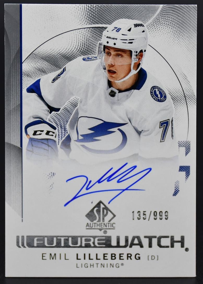 2024-25 SP Authentic Emil Lilleberg 141 Tampa Bay Lightning RC Auto 135/999